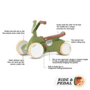 GO2 | Verde retro | Correpasillos con pedales | BERG | 10 a 30 meses - Jugueteria Renner