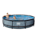 Piscina con filtro | Estructural | Circular | Color Piedra | Exit Toys | 6125 lts | 360x76 cm - Jugueteria Renner