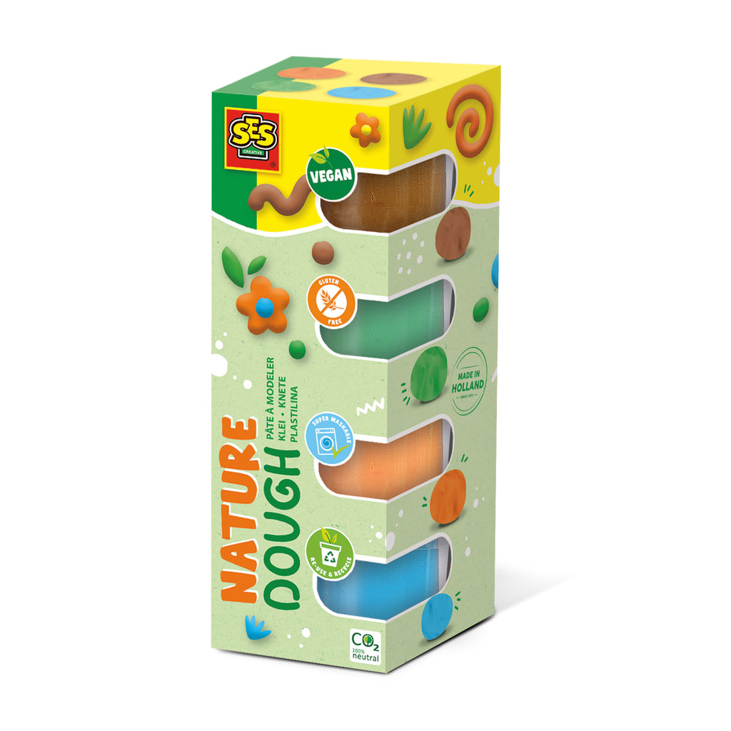 Plastilina Feel good | Colores naturaleza | 4x90 gr | SES Creative | + 1 año