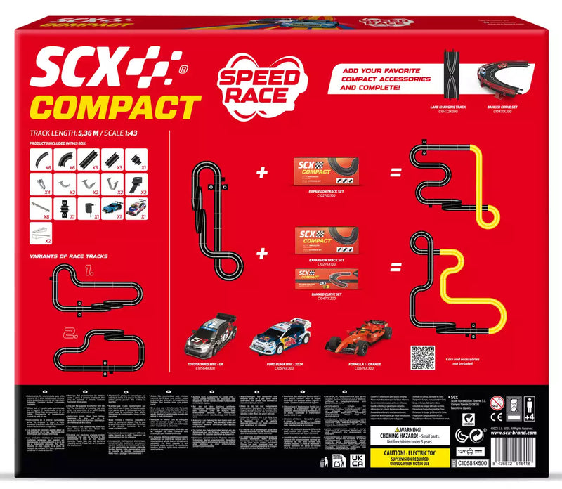 Speed Race | Pista Eléctrica | Scalextric | Escala 1:43 | 536 cm