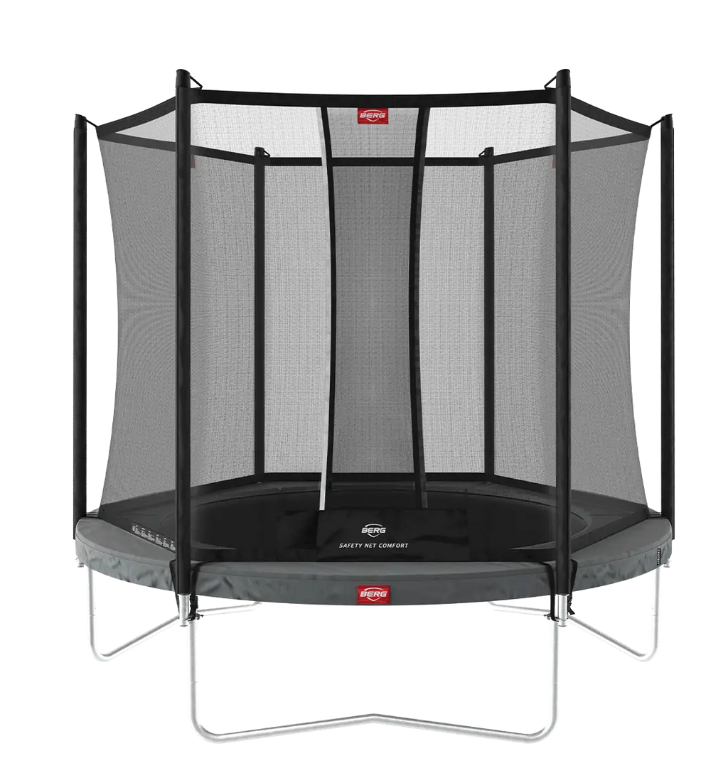 Favorit Gris | Cama Elástica con red lateral | BERG | 330 cm | 11 pies | Máxima durabilidad