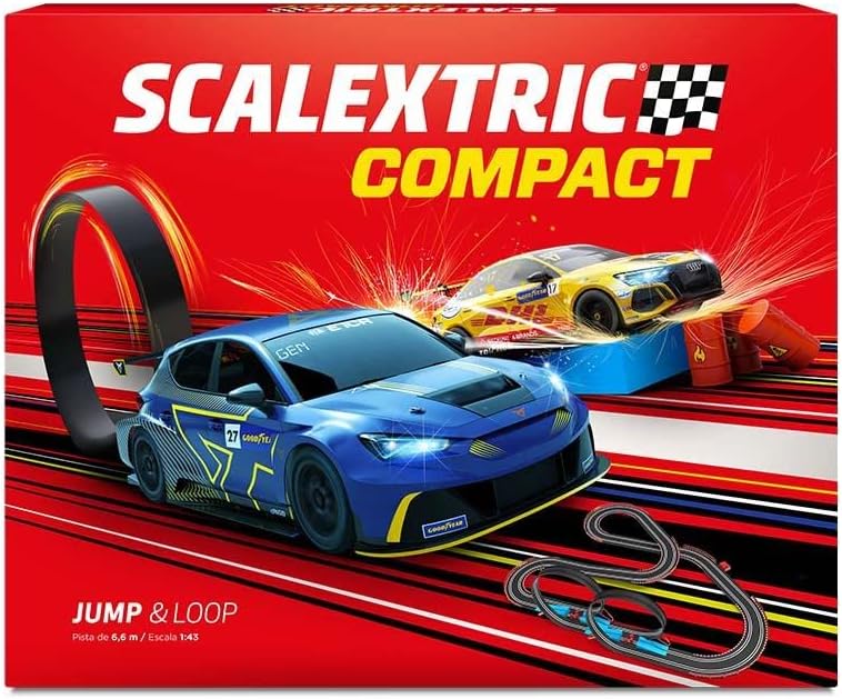 Jump & Loop | Pista Eléctrica | Scalextric | 2 Loops | Escala 1:43 | 660 cm