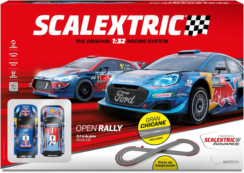 Open Rally | Pista Eléctrica | Original | Scalextric | Escala 1:32 | 520 cm