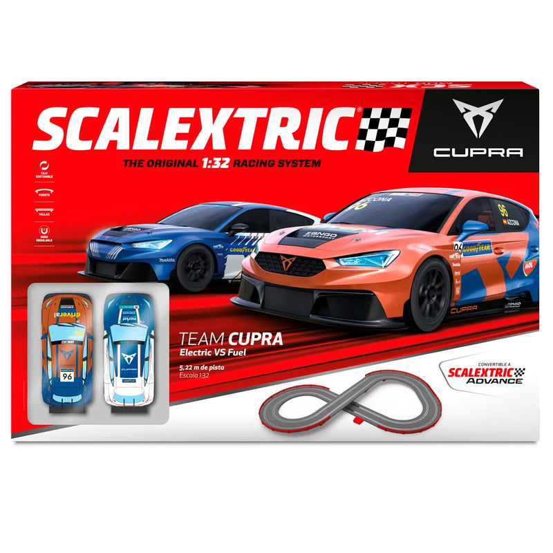 Team Cupra | Electric vs Fuel | Pista Eléctrica | Original | Scalextric | Escala 1:32 | 450 cm