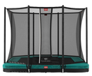 Ultim BERG Inground | Verde | Cama Elástica Premium Rectangular con Red Lateral | 280x190 cm | Más segura. Más limpia. Más divertida.