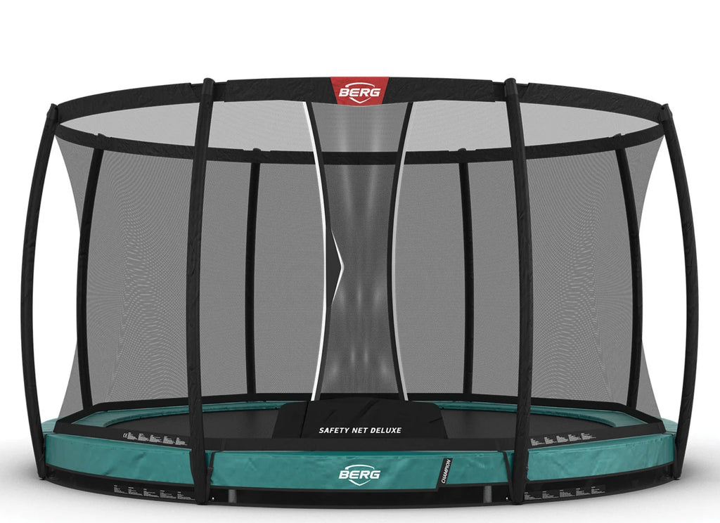 Champion BERG Inground | Cama Elástica Circular Pro con Red Deluxe | 430 cm 14 pies | Rebote Perfecto + Seguridad Total