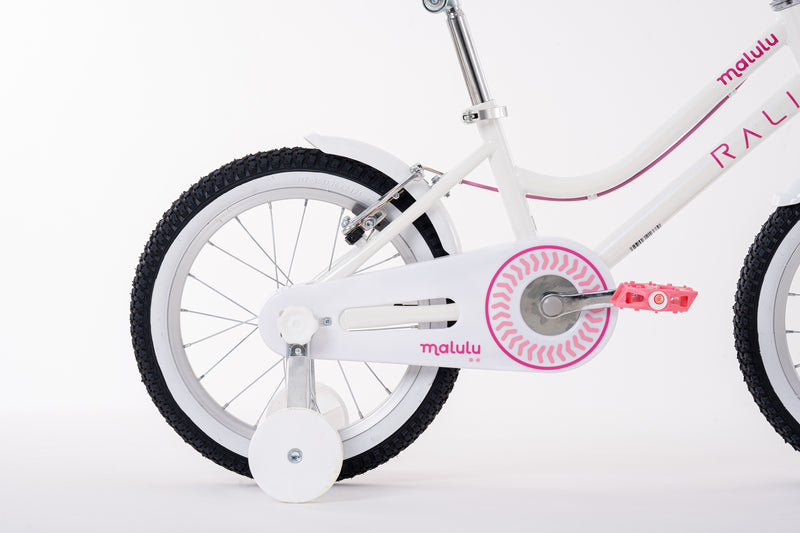Bicicleta Infantil | Malulu | Rali | Aro 16 | Blanca | 105 a 120 cm | 4 a 6 años