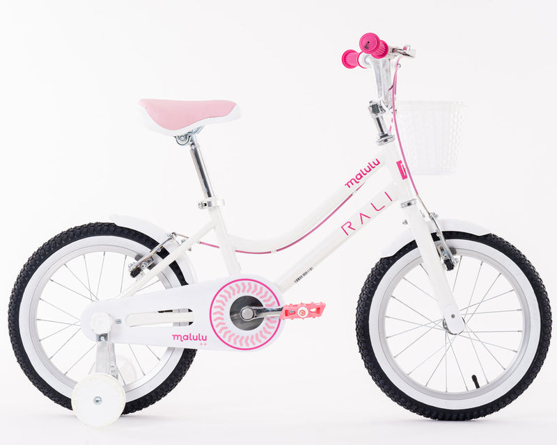 Bicicleta Infantil | Malulu | Rali | Aro 16 | Blanca | 105 a 120 cm | 4 a 6 años