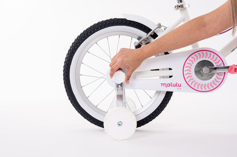 Bicicleta Infantil | Malulu | Rali | Aro 16 | Blanca | 105 a 120 cm | 4 a 6 años