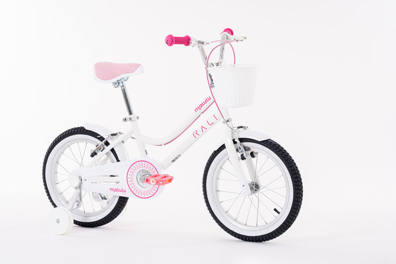 Bicicleta Infantil | Malulu | Rali | Aro 16 | Blanca | 105 a 120 cm | 4 a 6 años