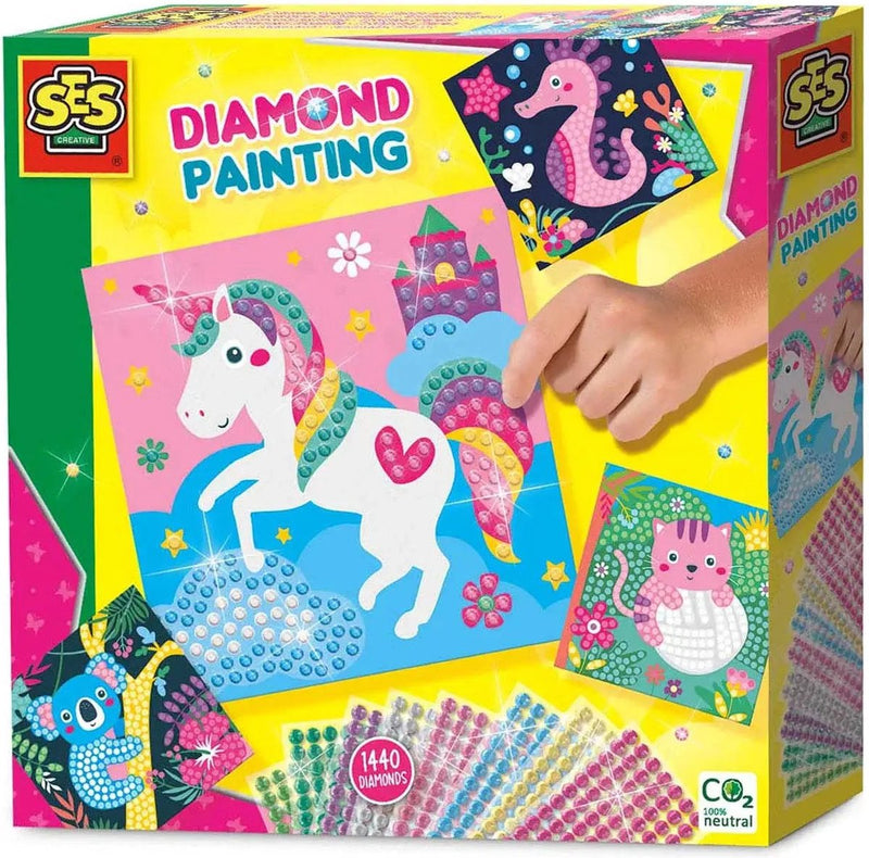 Pintura con diamantes | Animales felices | SES Creative | + 3 años
