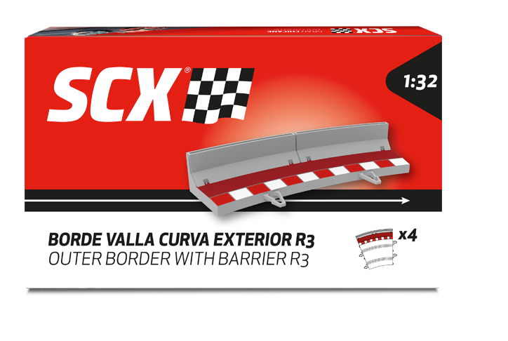 Borde Valla Curva Exterior R3 x4 | Advance | Accesorio | Pista Eléctrica | Scalextric | Escala 1:32