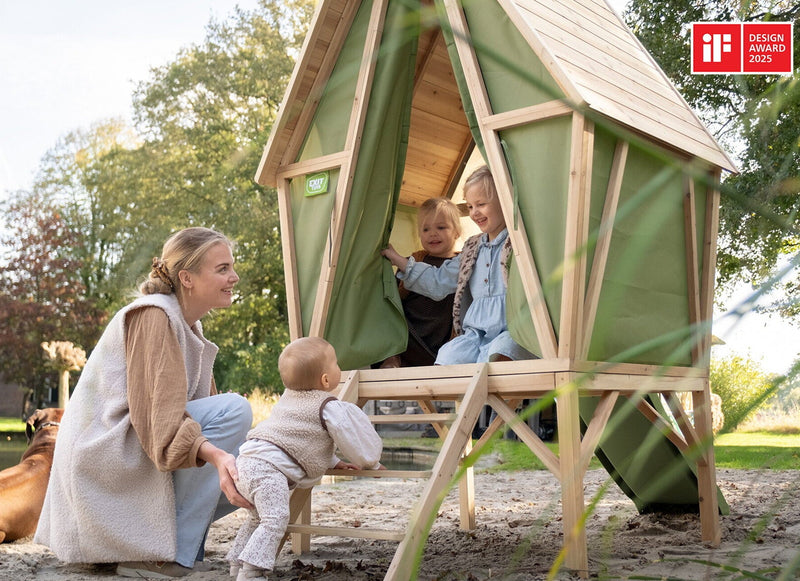 Yuki 300 | Casita de Madera y Tela | Exit Toys | 3 a 10 años | 226x219x124 cm