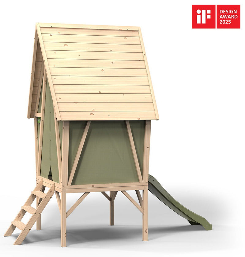 Yuki 300 | Casita de Madera y Tela | Exit Toys | 3 a 10 años | 226x219x124 cm