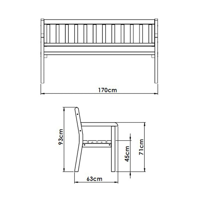 Charlotte | Banqueta | Madera | Terraza | Axi - Pragma | Toda edad | 170x63x93 cm - Jugueteria Renner