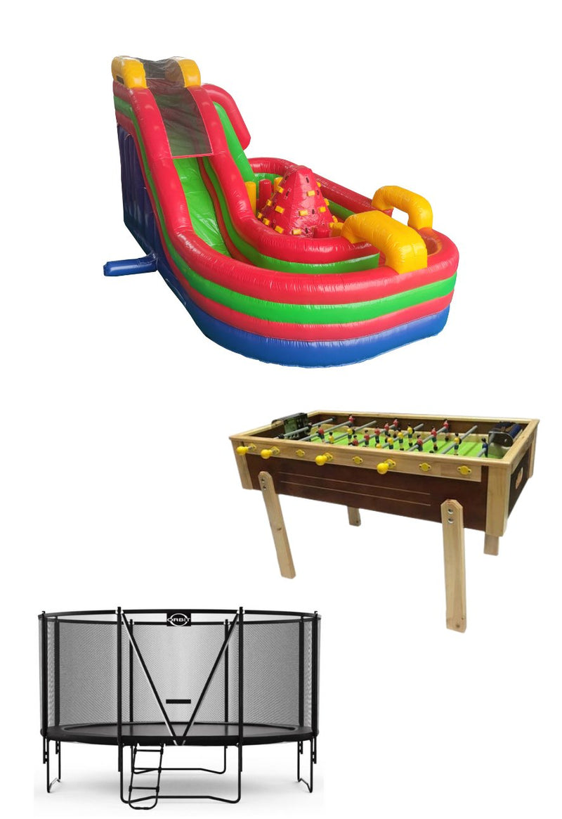 Pack Rennerizate | Juegos inflable | HappyBounce - Avyna | Renner | Inflable + Taca Taca + Cama Elástica - Jugueteria Renner