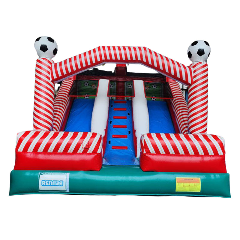 Tobogán Doble Fútbol NEO | Juego Inflable | Renner | 4.5x4.5 mts - Jugueteria Renner