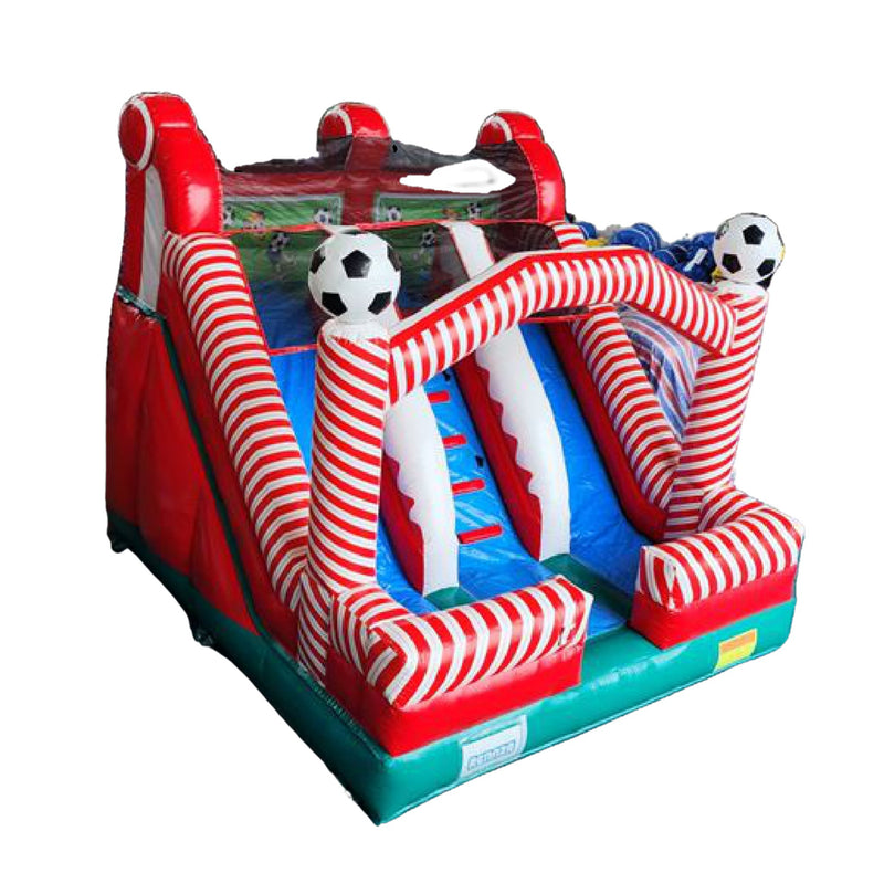 Tobogán Doble Fútbol NEO | Juego Inflable | Renner | 4.5x4.5 mts - Jugueteria Renner