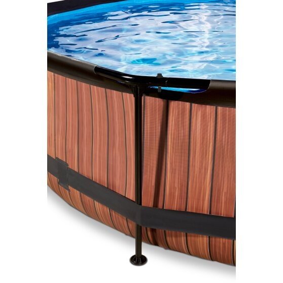 Piscina con filtro | Estructural | Circular | Color Madera | Exit Toys | 6125 lts | 360x76 cm - Jugueteria Renner