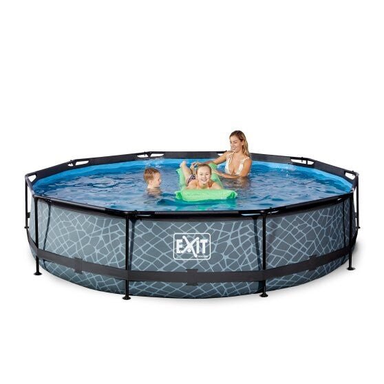 Piscina con filtro | Estructural | Circular | Color Piedra | Exit Toys | 6125 lts | 360x76 cm